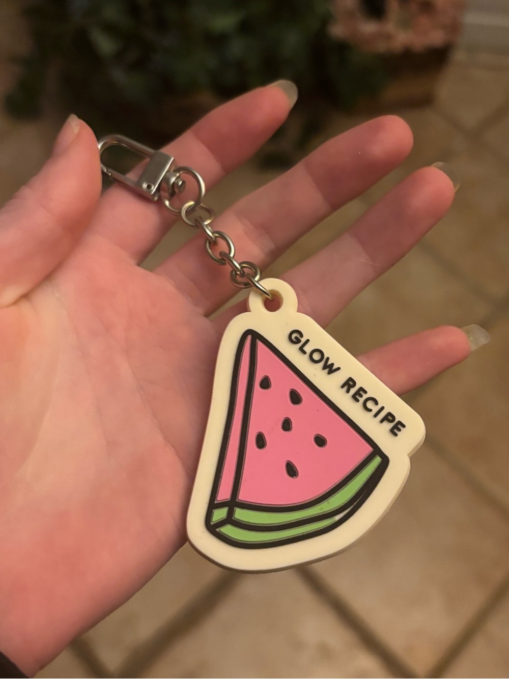 Glow Recipe Pink & Green Watermelon Keychain Charm
